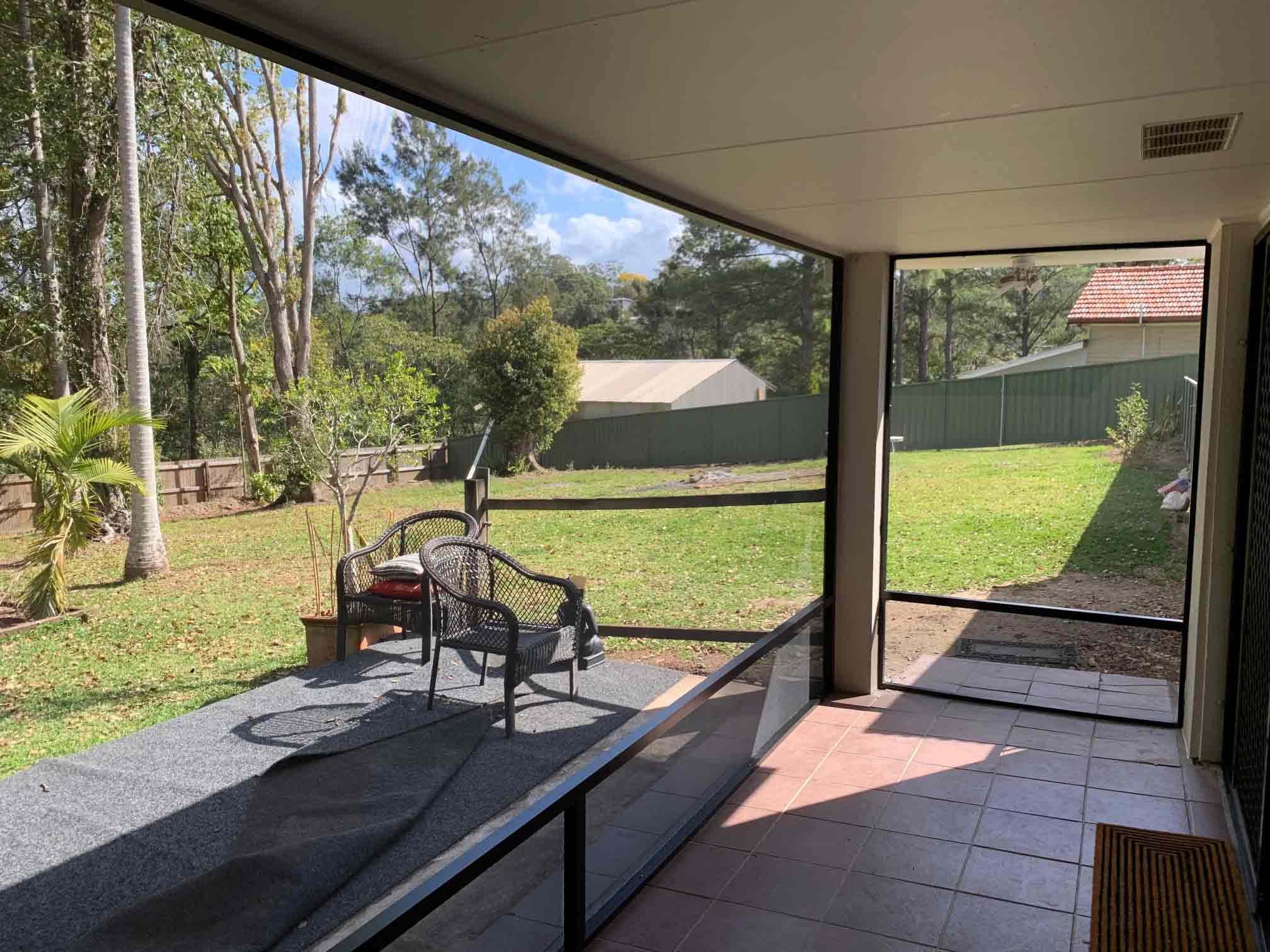 What kinds of pests do fly screens stop?
